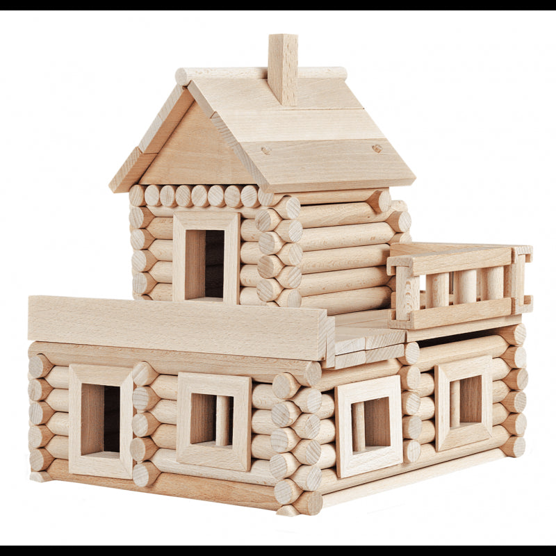 Set constructie arhitectura Vario Massive, 209 piese mari din lemn, Walachia